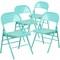 Emma and Oliver 4 Pack Colorful Metal Folding Chair Teen and Event Seating